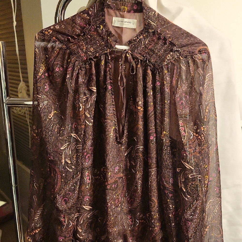 Lucky Brand Multicolor Paisley Top